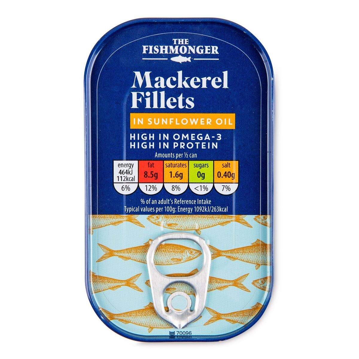 THE FISHMONGER MACKEREL FILLETS IN SUNFLOWER OIL 125G