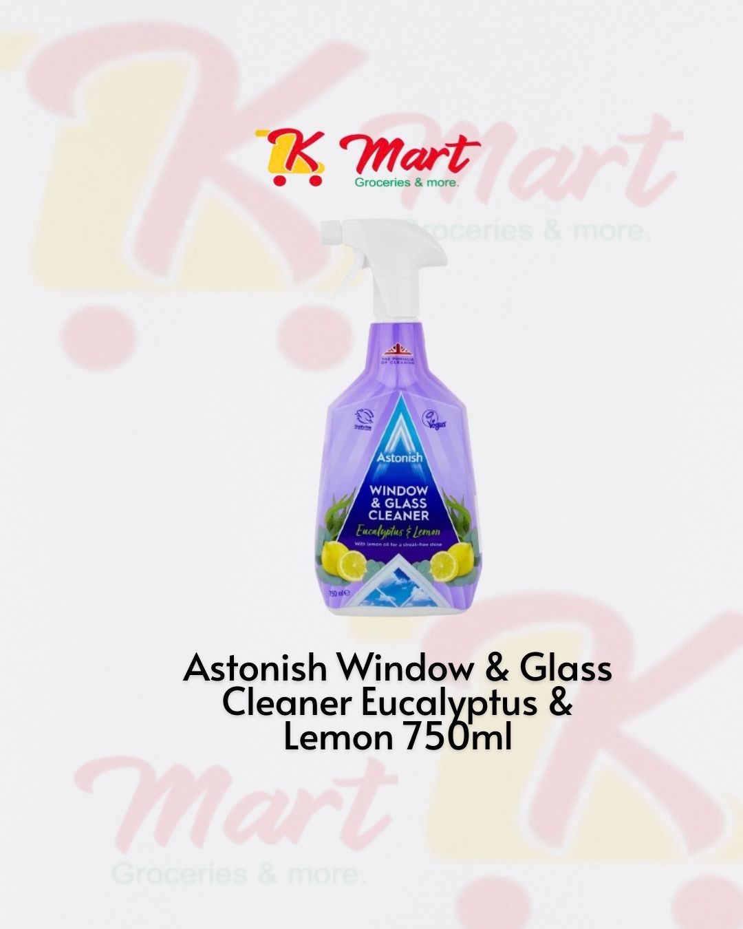 ASTONISH WINDOW & GLASS CLEANER EUCALYPTUS & LEMON 750ml