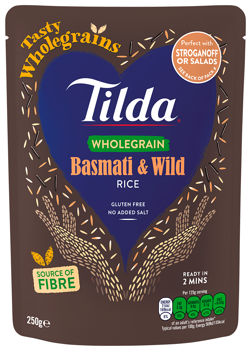 TILDA WHOLEGRAIN BASMATI & WILD MICROWAVE RICE 250ML