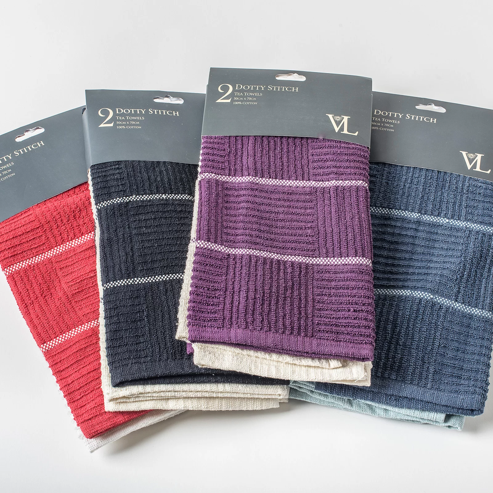 2 Dotty Sticht Tea Towels 50cm x70cm